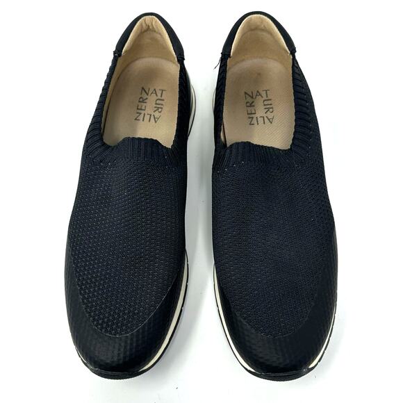 Naturalizer‎ Lafayette Size 8M Slip On Sneakers Shoes Black with White Stripe - Picture 7 of 7